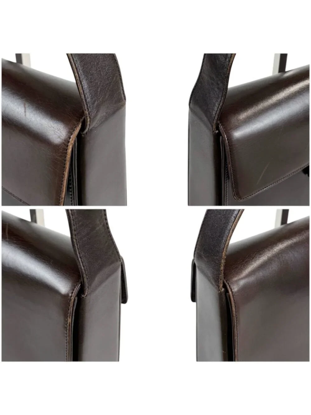 Prada Leather Shoulder Bag Hobo Soho Dark Brown Vintage